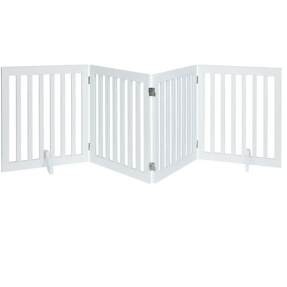 unipaws Absperrgitter Weiß 204 cm 4-teilig 61 cm hoch