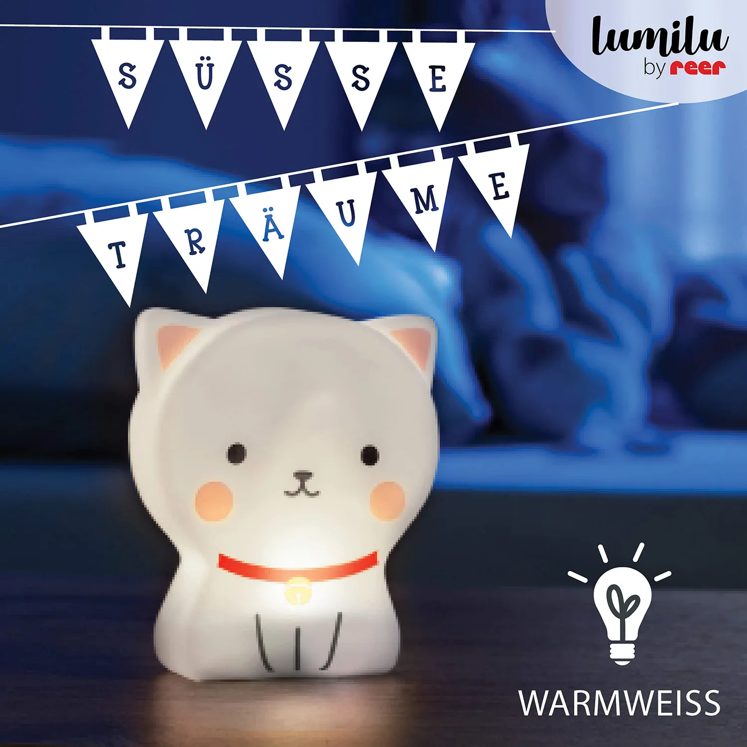 reer lumilu Cute Friends Katze Nachtlicht weiß