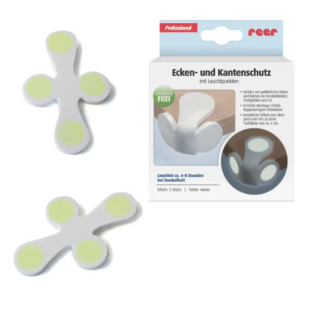 Reer Eckenschutz nachtleuchtend Kantenschutz 2 Stück weiß