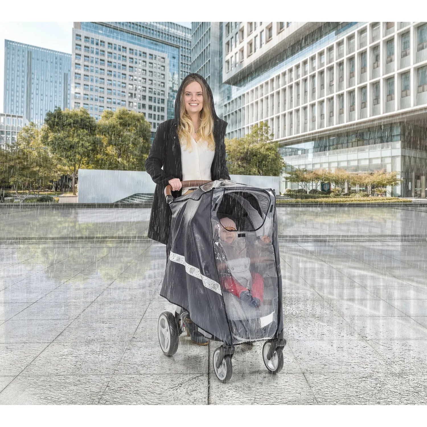 Reer DesignLine RainSafe Activ Regenschutz Buggy Reflektierend