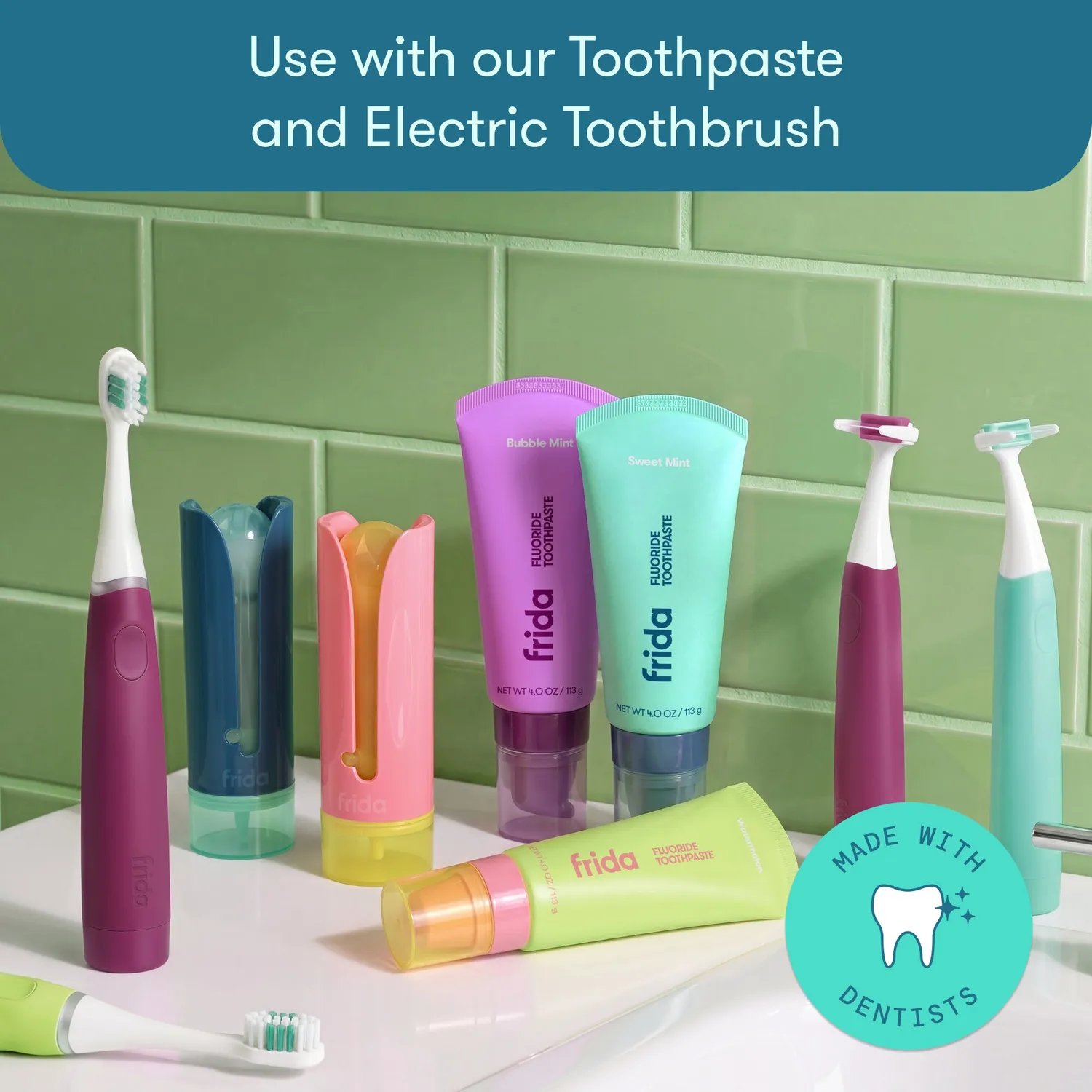 Frida Kids Electric Flosser elektrische Zahnseide Mint sanft