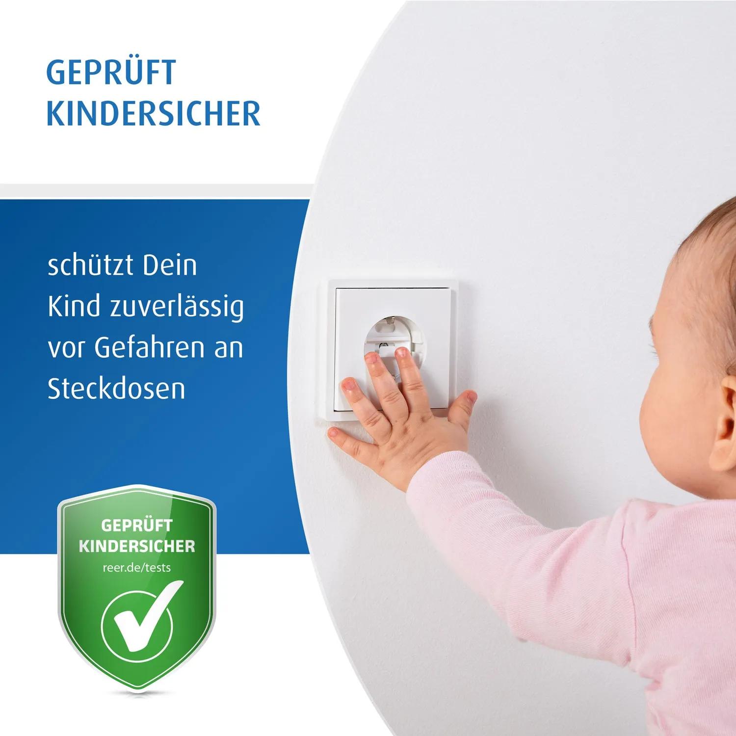 Reer Steckdosen-Kappe mit Schlüssel 7 Stück weiß