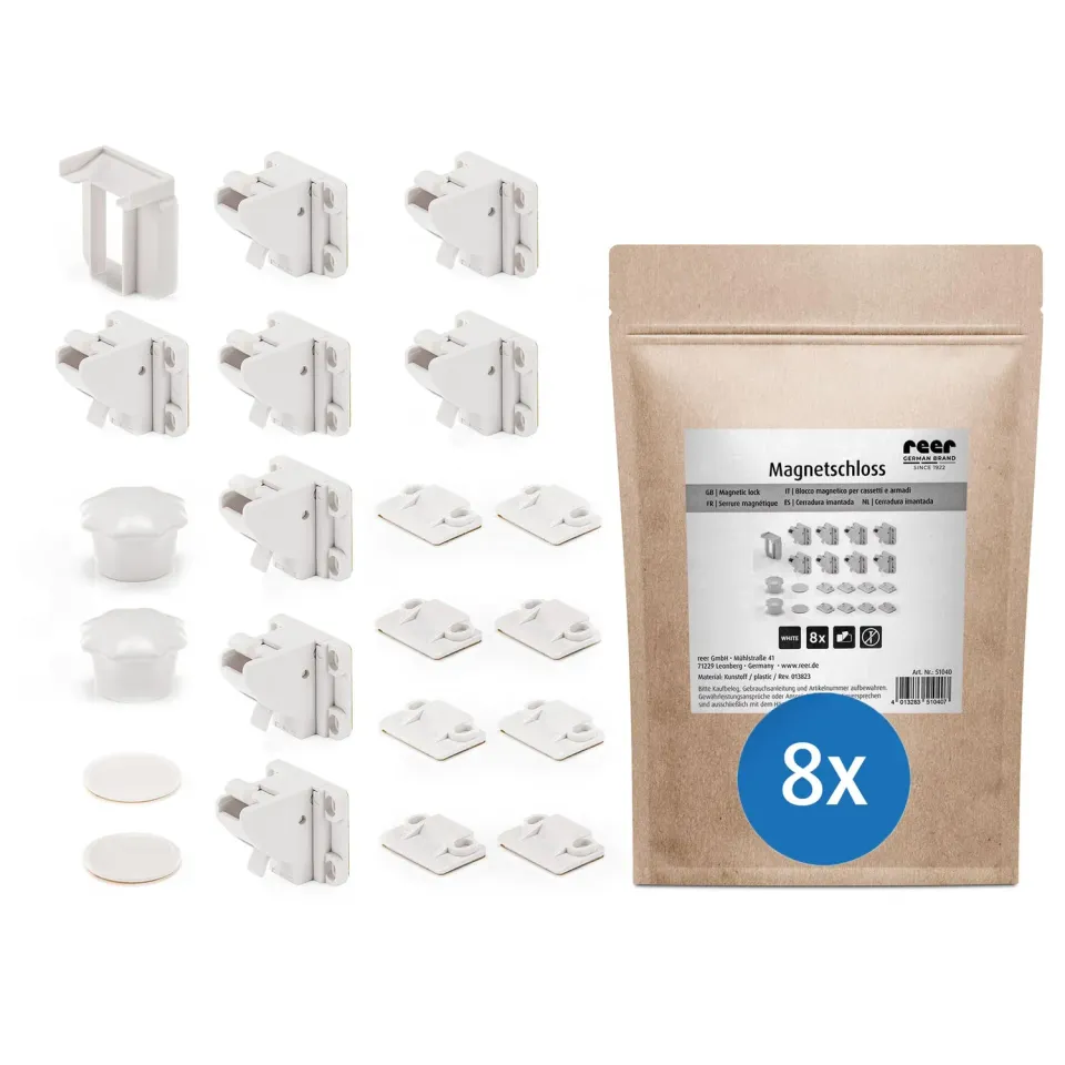 reer Magnetschloss Kindersicherung weiß 8 Stück Set