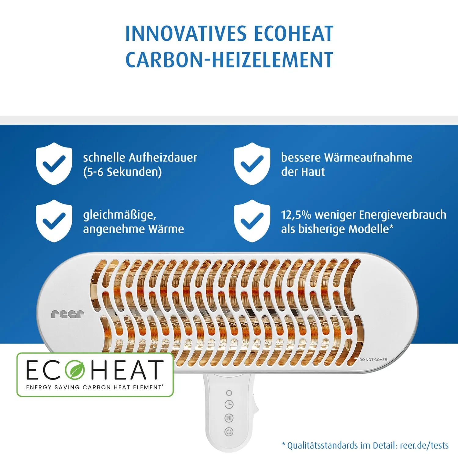 Reer HeatCare+ Wickeltisch Wärmestrahler mit Fernbedienung