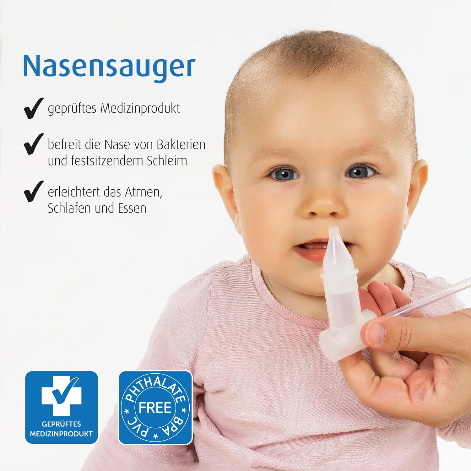 Reer Nasensauger Baby Mundsauger mit 4 Filtern und Box