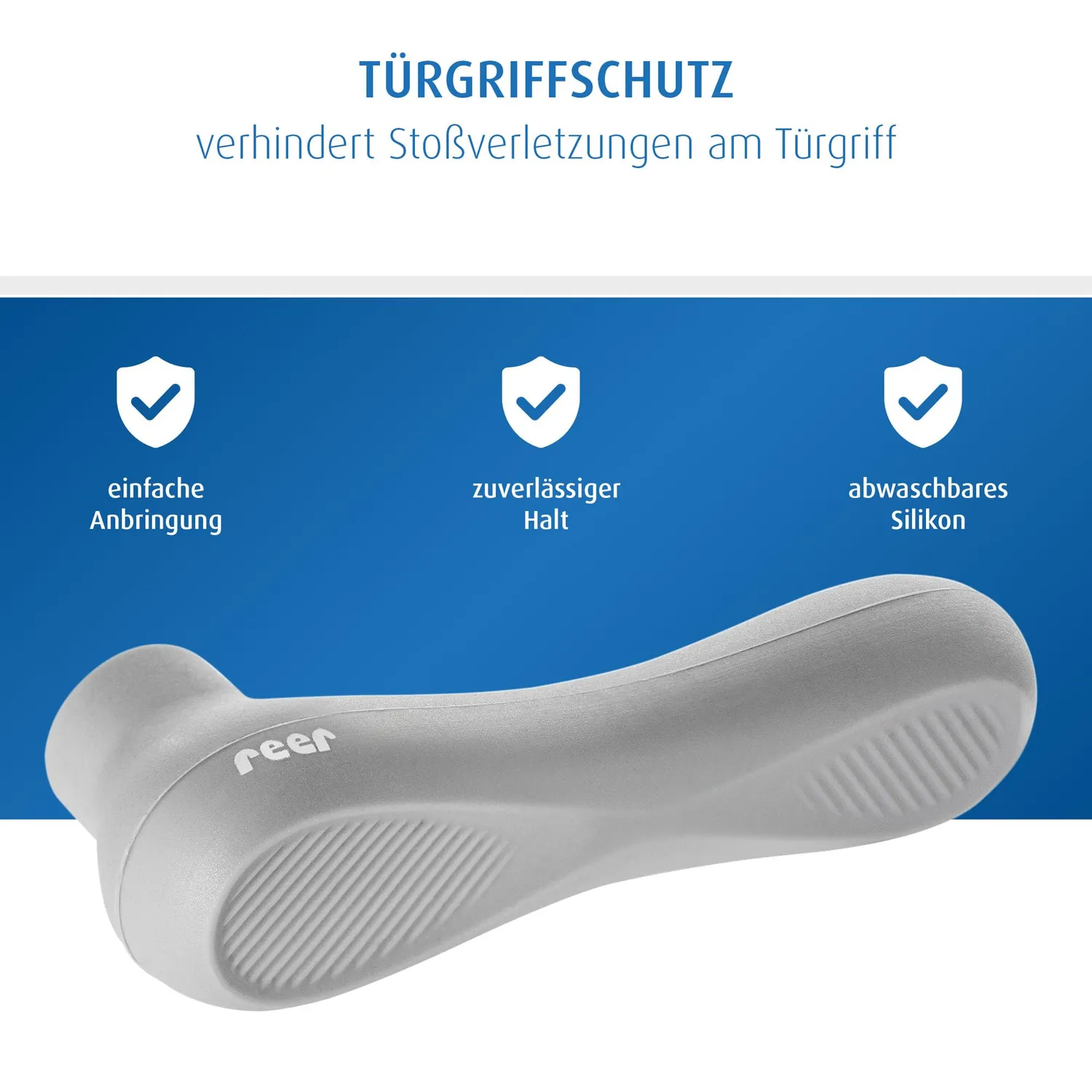 reer HandleGuard Türgriffschutz 4 Stück Silikon Grau