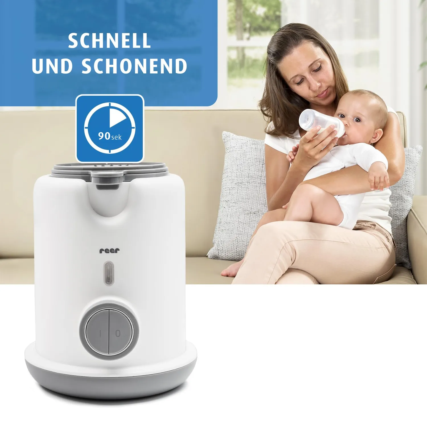 Reer TurboFood Flaschenwärmer Babykostwärmer mit Korb