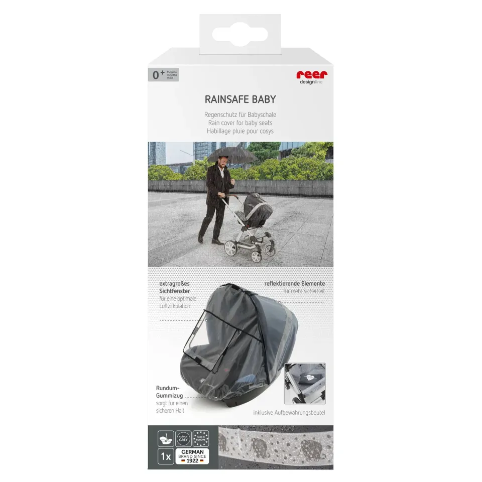 Reer DesignLine RainSafe Regenschutz Babyschale PVC-frei Tasche