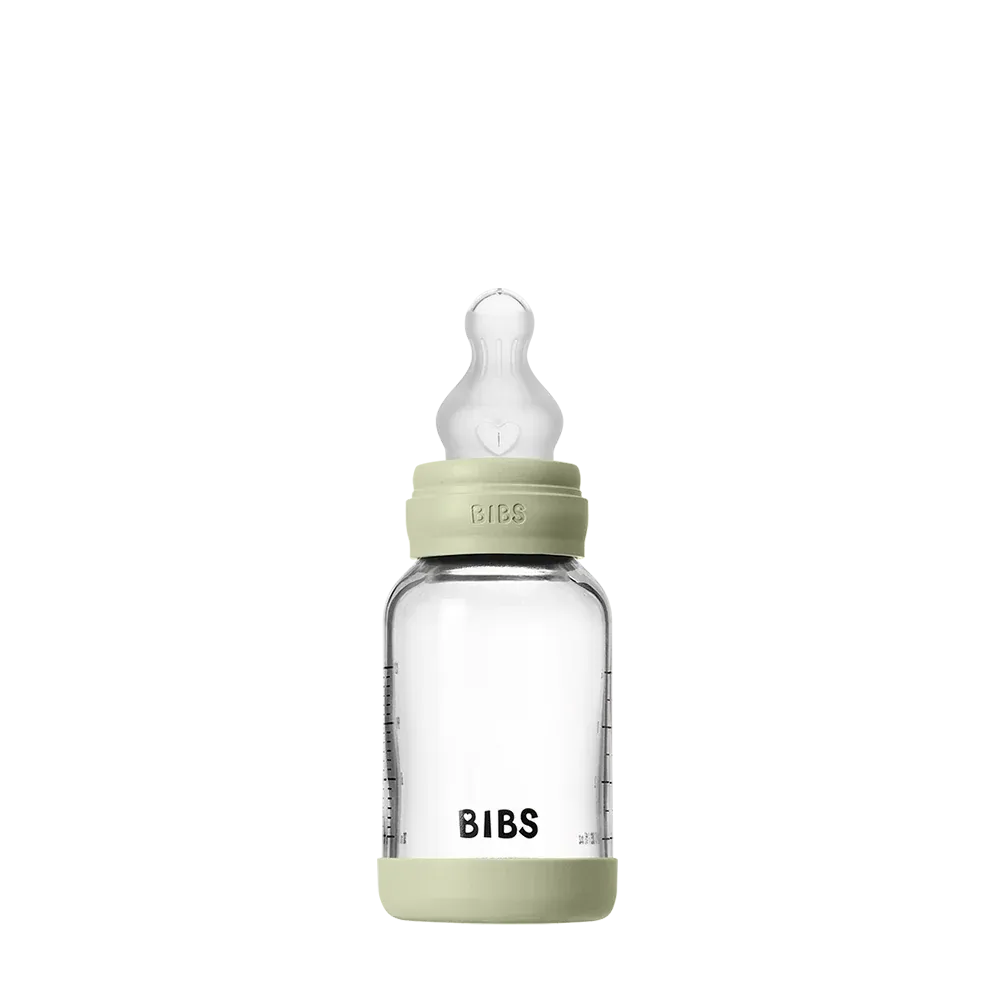 BIBS Baby Glass Bottle Glas Babyflasche Sage 120 ml