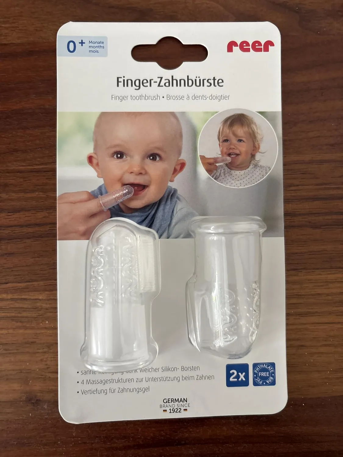 Reer 79249 Finger-Zahnbürste Silikon transparent 2 Stück