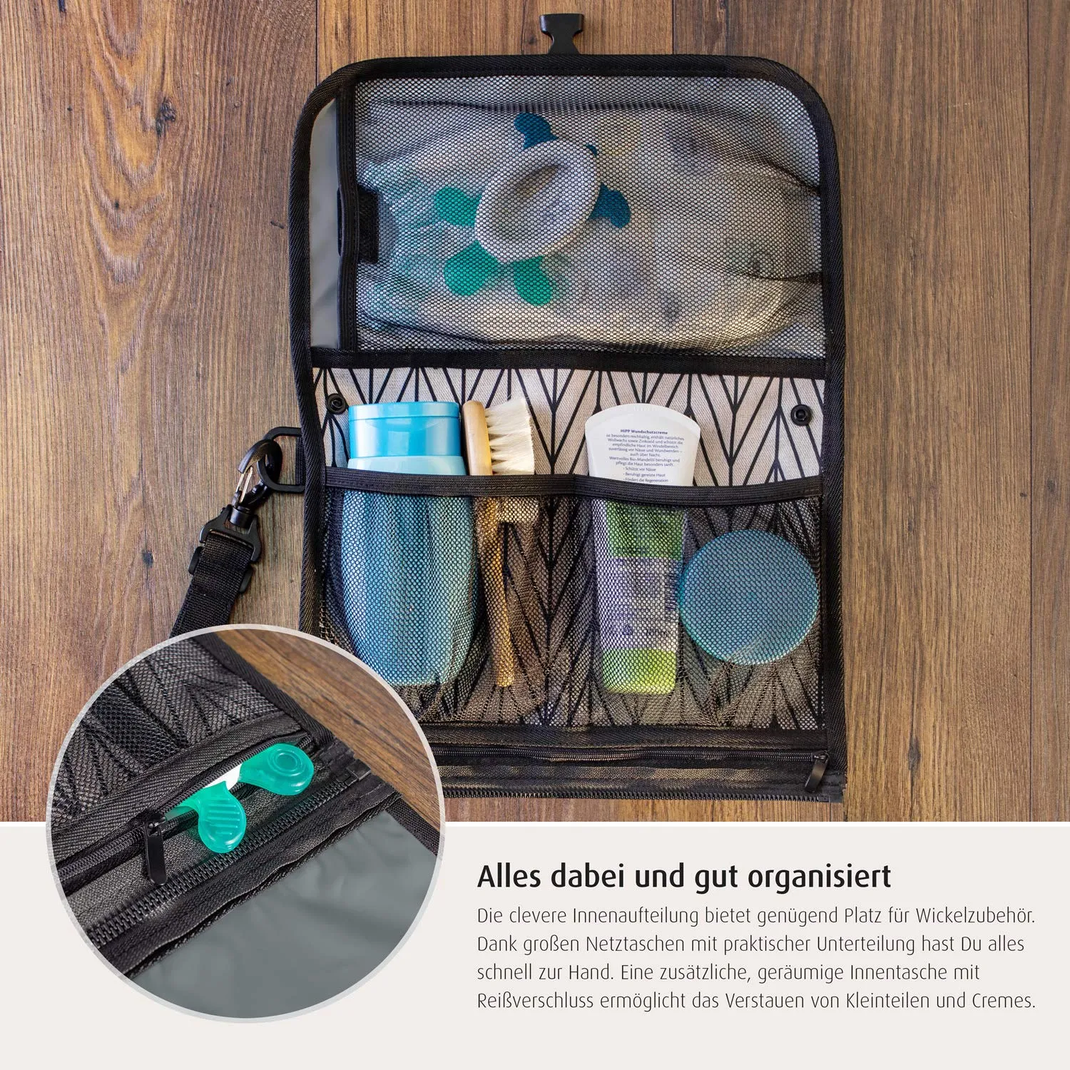 Reer Clip&Go Wickeltasche mehrfarbig mit Wickelauflage abwaschbar