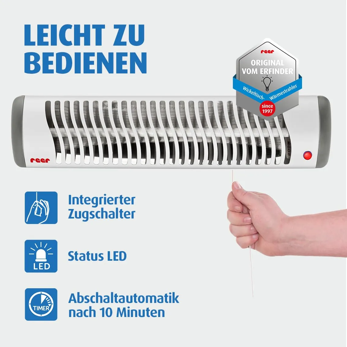 reer EasyHeat Flex Wärmestrahler Wickeltisch Standgerät 500W