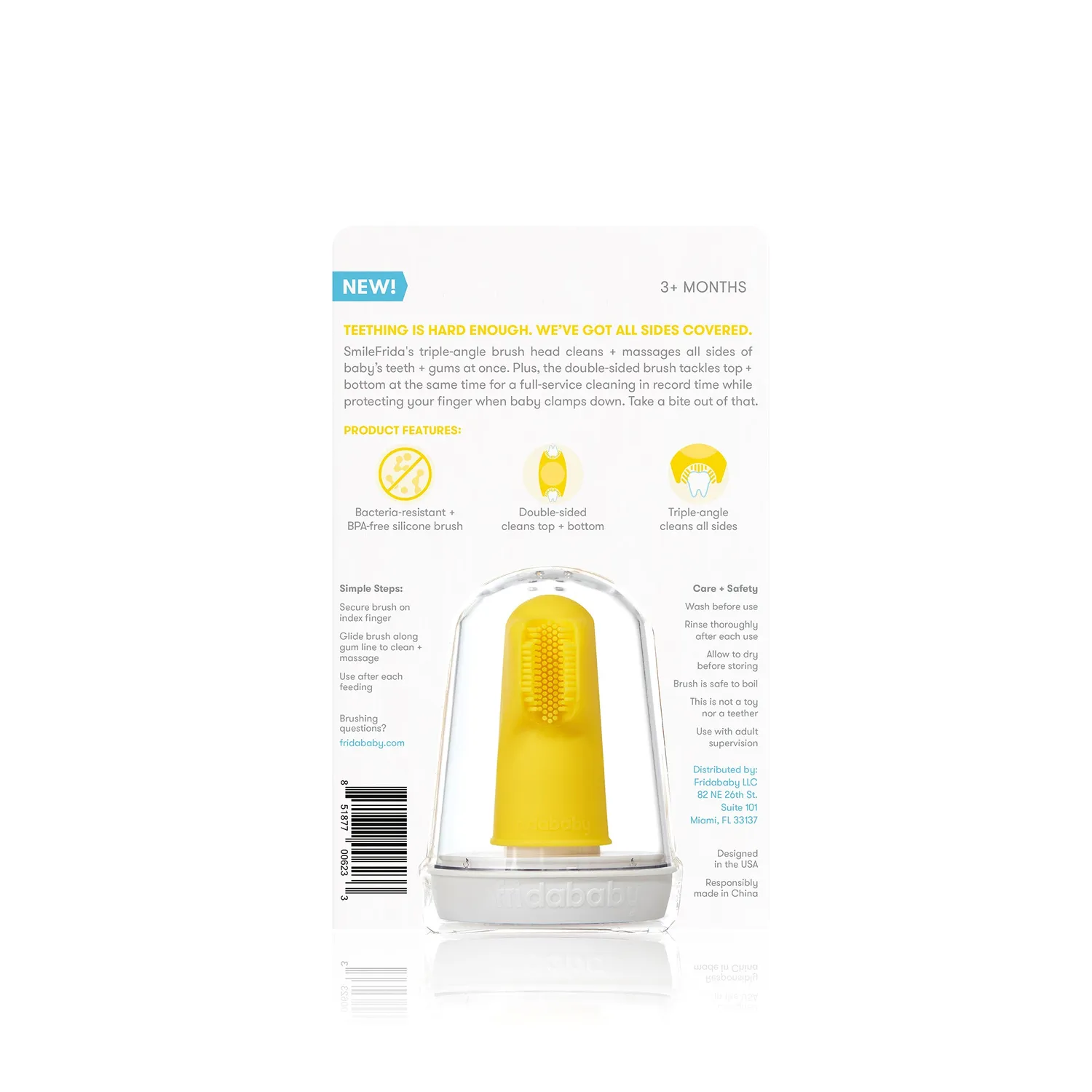 SmileFrida Finger Zahnbürste Baby Silikon mit Ständer
