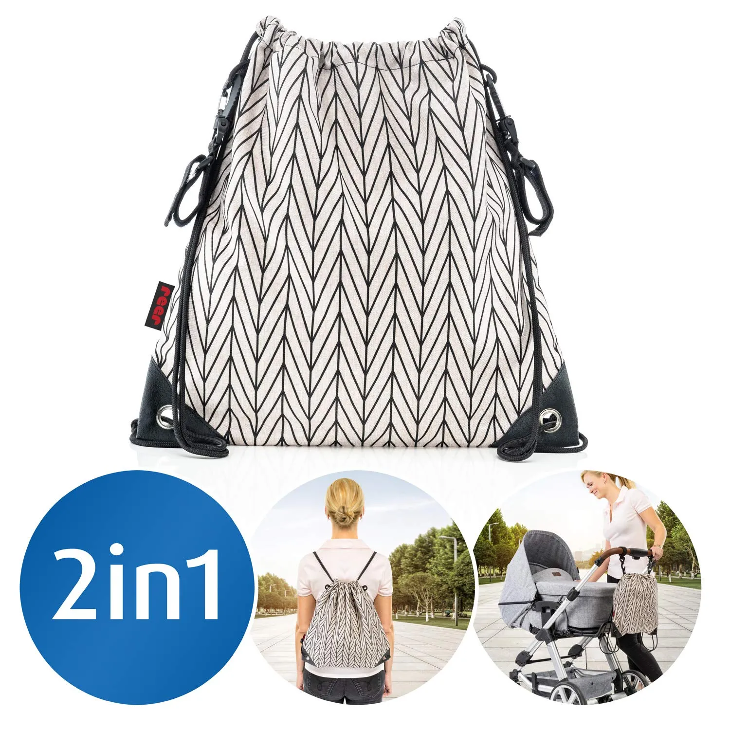 Reer Clip&Go Bag Kinderwagen-Tasche mehrfarbig wasserabweisend